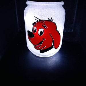 Clifford the big red dog lighted jar/nightlight/ luminary/kids