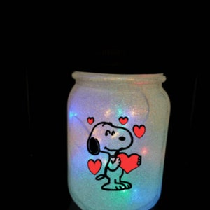 Snoopy lighted jar/cartoon/dog/love/valentine