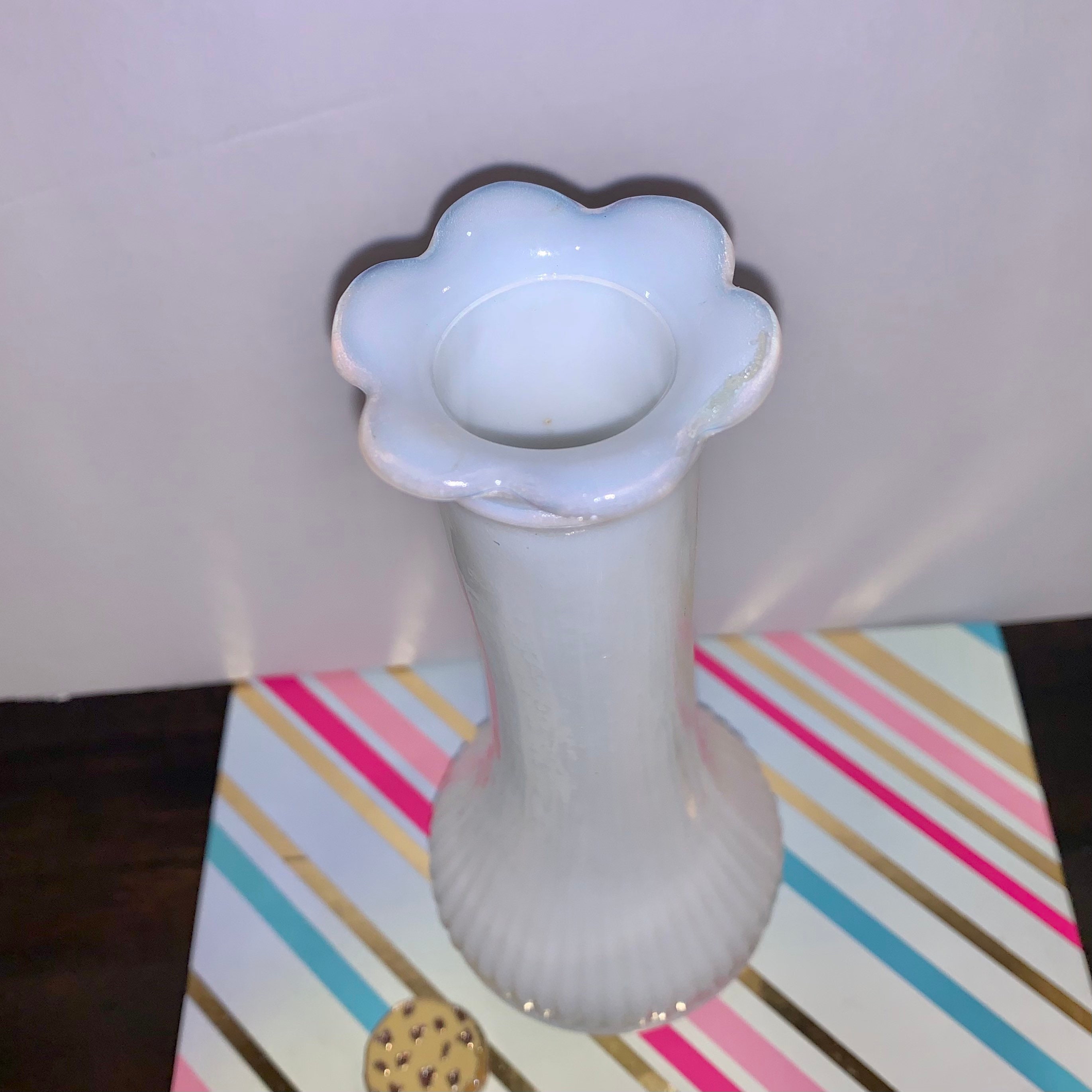 Vintage Randall Milk Glass Bud Vase Etsy
