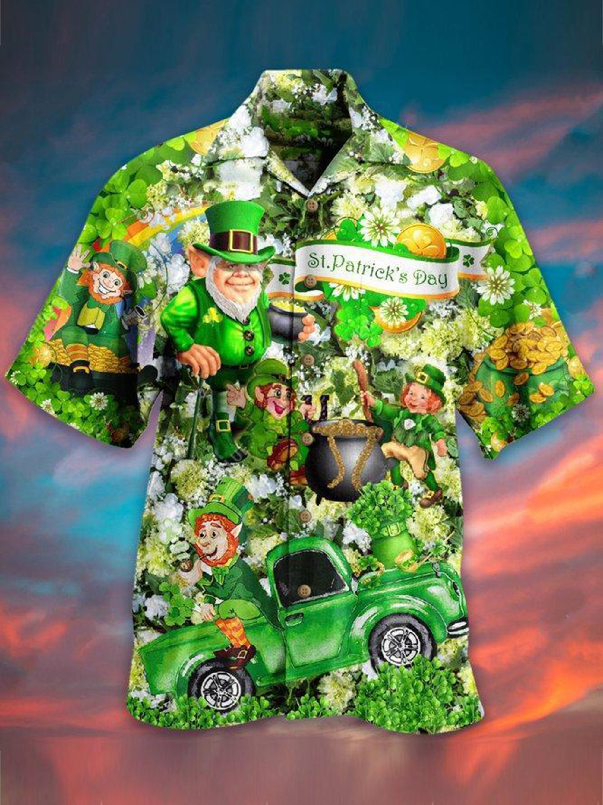 Discover Happy Patrick's Day Aloha Hawaiian Shirt , Beachwear For Menm, St Patrick's Day Gift