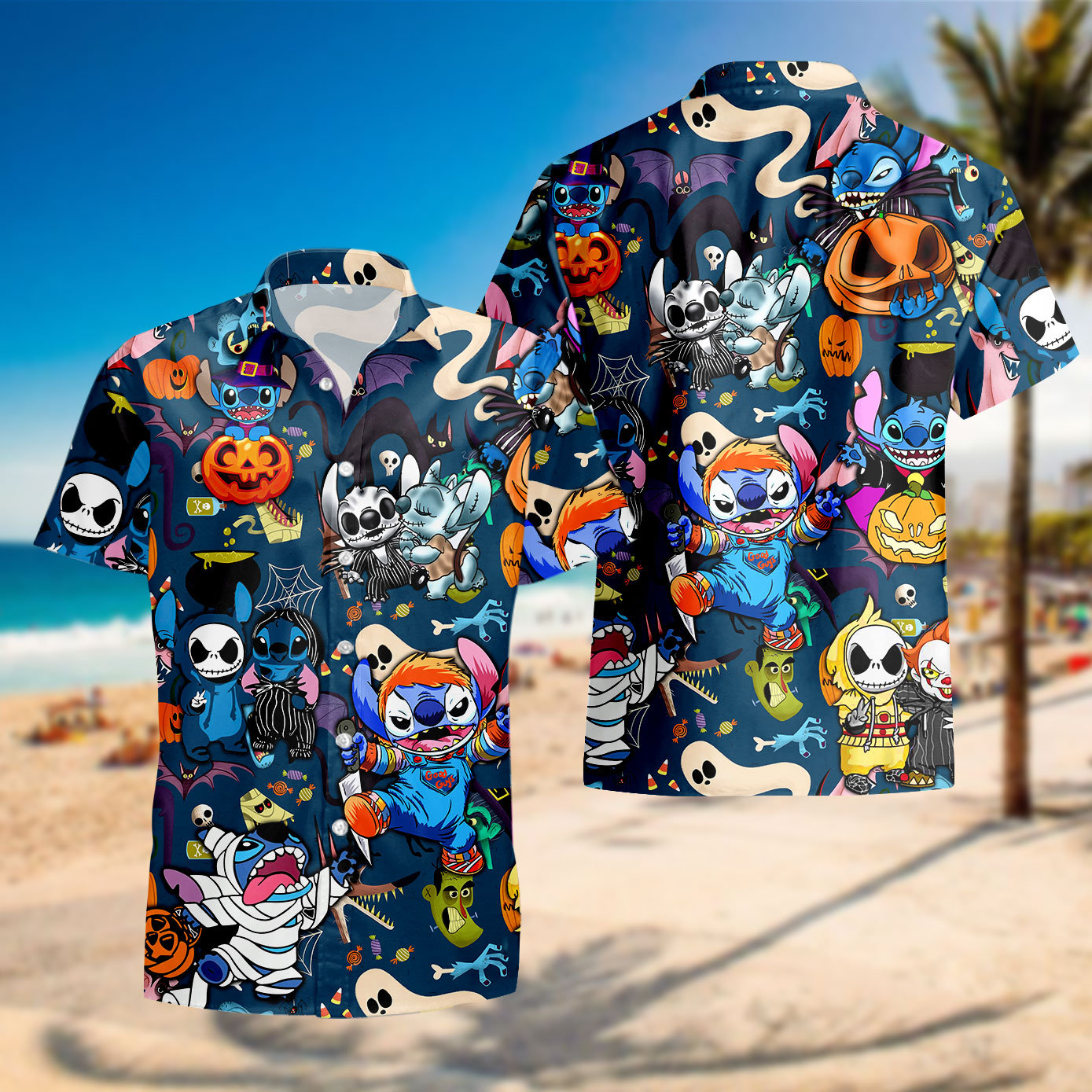 Discover Funny Stitch Halloween Hawaiian Shirt, Funny Stitch Hawaii Hot Summer Shirt