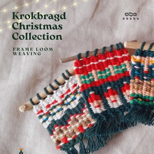 Krokbragd Christmas Collection 21 motifs to mix and match on a frame loom Scandinavian weaving Downloadable Digital PDF Nushu Textiles image 1