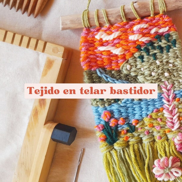Clase de Tejido Online de Paisaje - Video tutorial + Guía PDF - Tejido de tapiz decorativo en telar bastidor - Por Nushu Textiles
