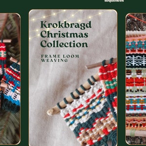 Krokbragd Christmas Collection 21 motifs to mix and match on a frame loom Scandinavian weaving Downloadable Digital PDF Nushu Textiles image 2