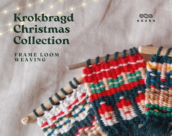 Krokbragd Christmas Collection 21 motifs to mix and match on a frame loom Scandinavian weaving Downloadable Digital PDF Nushu Textiles