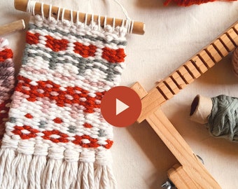 Krokbragd Online Weaving Class - Video tutorial + Complete PDF Guide - Decorative tapestry weaving on a frame loom - By Nushu Textiles