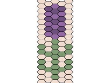 Lavender flower Krokbragd motif grid for frame loom Scandinavian weaving technique Downloadable digital sheet PDF