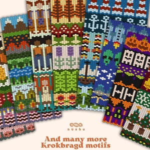 Krokbragd Ebook VOLUME II: Simple & Double Krokbragd weaving +200 motifs pack to mix and match for frame loom Downloadable Digital PDF