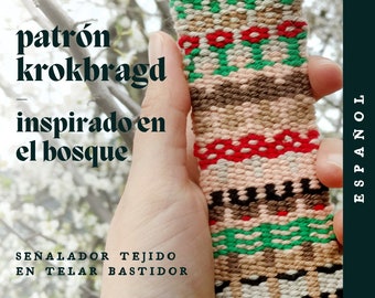 Krokbragd weaving pattern booklet - Forest inspired - Bookmark woven on a frame loom - Downloadable PDF *SPANISH*