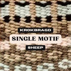 Schapen Krokbragd motief raster voor frame weefgetouw Scandinavische weeftechniek Downloadbaar digitaal blad PDF