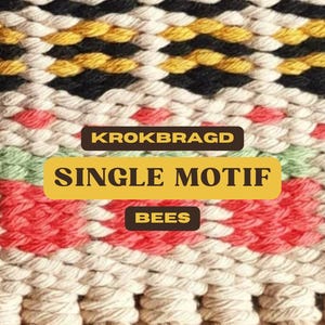 Bees Krokbragd motif grid for frame loom Scandinavian weaving technique Downloadable digital sheet PDF