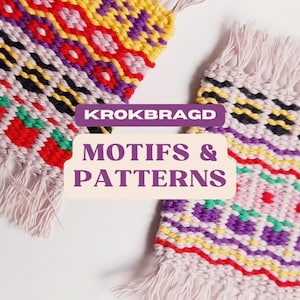 12 Krokbragd motifs to mix and match in frame loom weaving Spring Edition Handbook + 3 projects for weaving - Downloadable PDF [ENGLISH]