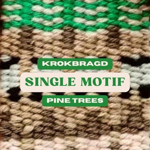 Pine tree Krokbragd motif grid for frame loom Scandinavian weaving technique Downloadable digital sheet PDF