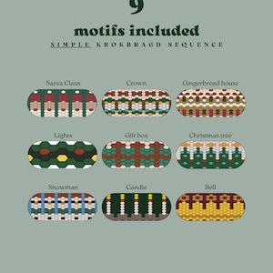 Krokbragd Christmas Collection 21 motifs to mix and match on a frame loom Scandinavian weaving Downloadable Digital PDF Nushu Textiles image 4