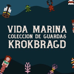 Marine Life Collection: 20 Krokbragd endpapers to weave on a loom - 20 endpapers + 2 patterns - Mini ebook PDF Downloadable - [Spanish]