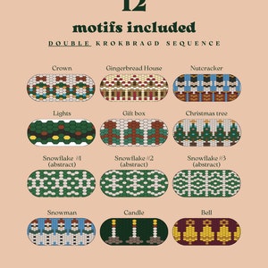 Krokbragd Christmas Collection 21 motifs to mix and match on a frame loom Scandinavian weaving Downloadable Digital PDF Nushu Textiles image 5