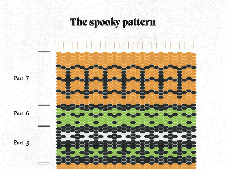 Halloween Krokbragd weaving pattern for frame loom Weave a spooky mini wall hanging Downloadable PDF Ebook image 3