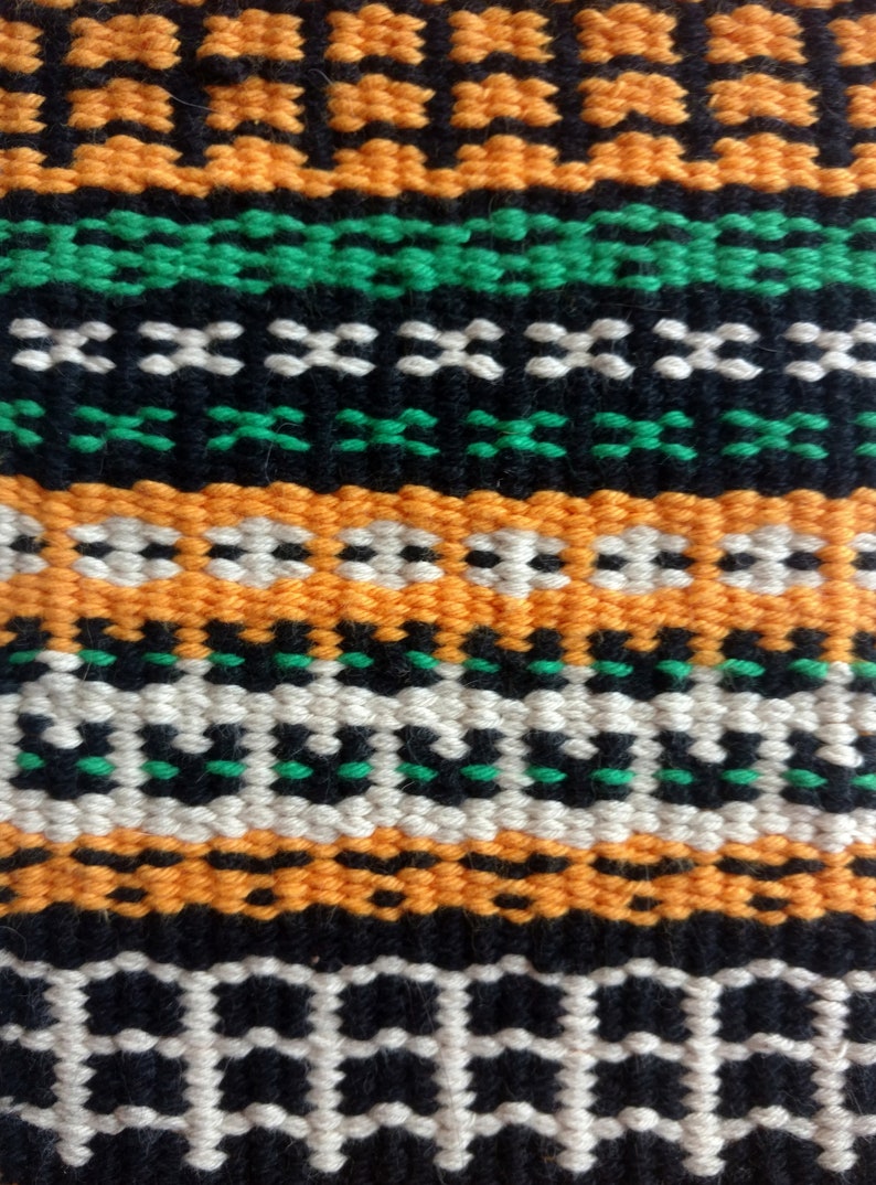 Halloween Krokbragd weaving pattern for frame loom Weave a spooky mini wall hanging Downloadable PDF Ebook image 5