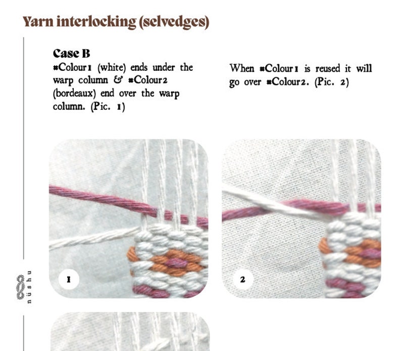 Krokbragd weaving pattern guide Bookmark woven on a frame loom Abstract design motifs Downloadable PDF 39 pages handbook image 8