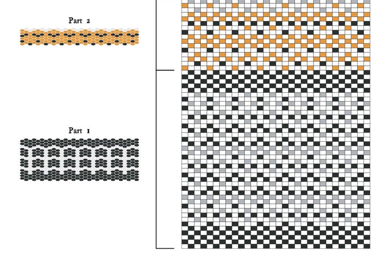 Halloween Krokbragd weaving pattern for frame loom Weave a spooky mini wall hanging Downloadable PDF Ebook image 8