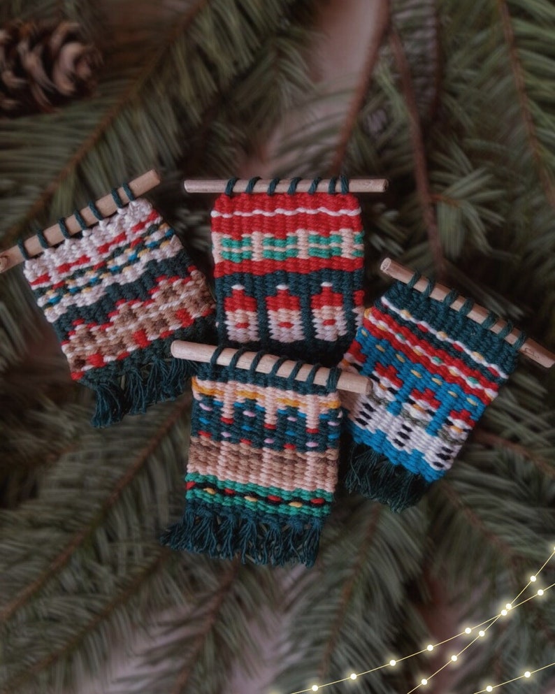 Krokbragd Christmas Collection 21 motifs to mix and match on a frame loom Scandinavian weaving Downloadable Digital PDF Nushu Textiles image 3