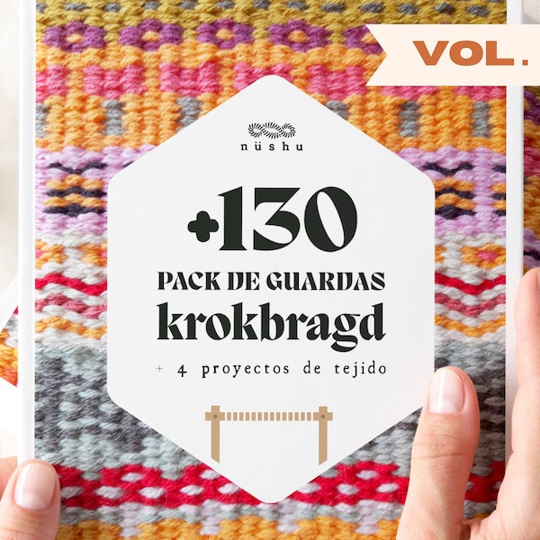 EBOOK Volúmen 1 - Krokbragd +130 guardas para combinar + 4 proyectos con patrones de tejido en telar bastidor - PDF descargable [ESPAÑOL]