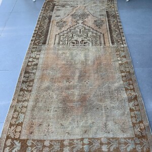 Turkish Rug - Rugs- Vintage Rug - Oushak Rug - Vintage Carpet - Anatolian Rug - Organic Rug - Wool Rug - Etsy Rugs, 4.1x8.4 feet PR- 423