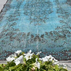 Turkish Rug Vintage Rug Oushak Rug 6.5x10.1 feet, Area Rug, Salon Rug, Living Room Rug, Madder Rug, Floor Rug, Blue Rug, Magic PR 587 image 2