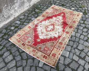 Turkish Rug Vintage Rug Oushak Rug Decorative Handmade Wool Rug Tribal Area Rug Bohemian Rug Boho Decor Organic Rug Kilim Rug Nomadic PR-174