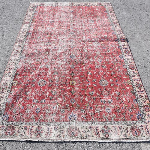 Turkish Rug, 4.7x8.3 feet, Vintage Rug, Oriental Rug, Antique Rug, Oushak Rug, Organic Rug, shops PR-4831