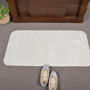 Small Rugs, Vintage Rug, Entry Rug, Turkish Rug, Hemp Rug, Flat Weaving Kilim, Door Mat Rugs, Rugs For Bathroom, 1.7x3.2 ft Beige Rug, 10737