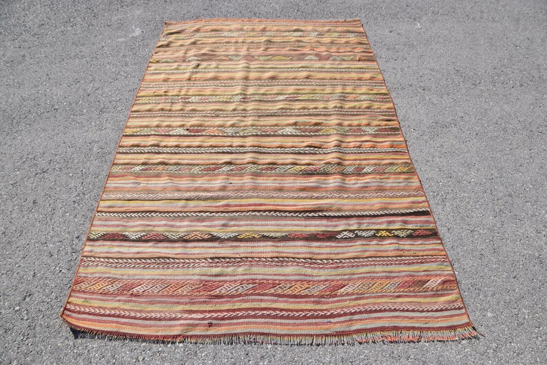 Vintage Kilim, Area Kilim, Turkish Kilim, Oushak Kilim, 53x91 inches Red Kilim, Outdoor Kilim, Floor Kilim, Tribal shops Kilim, Rustic Kilim, 7718