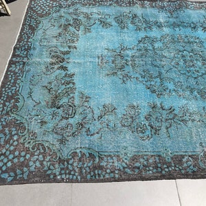 Turkish Rug Vintage Rug Oushak Rug 6.5x10.1 feet, Area Rug, Salon Rug, Living Room Rug, Madder Rug, Floor Rug, Blue Rug, Magic PR 587 image 4