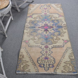 Vintage Rug, Small Rugs, Turkish Rug, Muted Oushak Rugs, Rugs For Bedroom, 2.5x5.6 ft Beige Rug, Anatolian Rugs, Gift For The Home,  10172