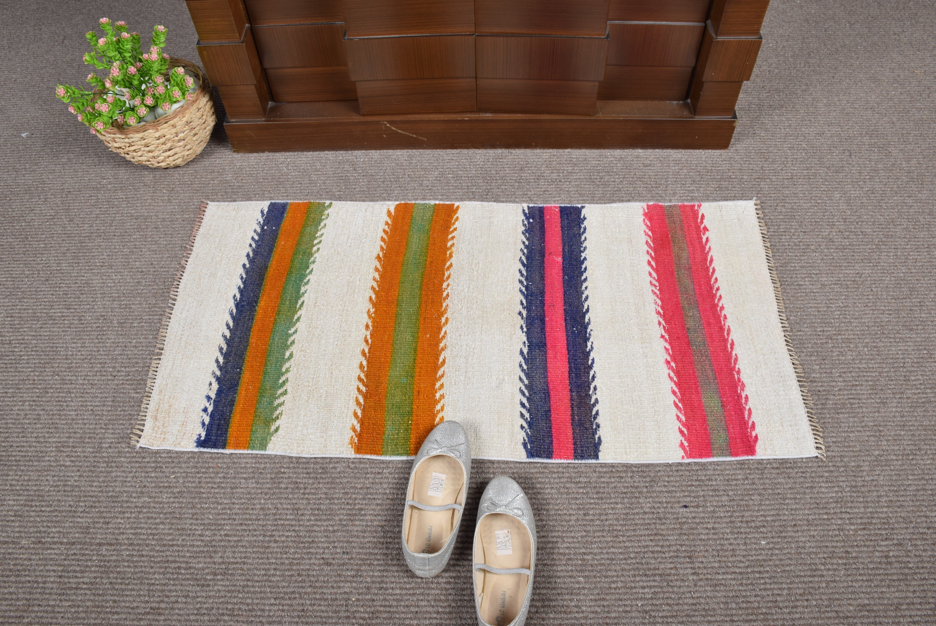 Mini Striped Vintage Kilim Rug - 1.9 x deals 3.0