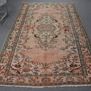 Turkish Rug,5.2x8.5 ft Large Rugs,Vintage Rug,Antique Rug, Rugs For Bedroom, Orange Modern Rugs, Large Wool Rug,