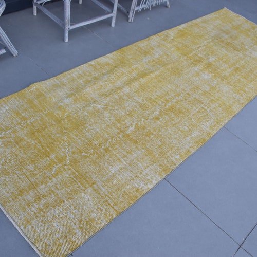 Turkish Rug, Vintage Rug, Runner Rug, Home Decor Rug, 39x115 inches Yellow Rug, Handmade Stair shops Rug, Handwoven Corridor Rugs, 6872