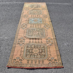Runner Carpet, Vintage Rug, Turkish Rug, Antique Rug, 3x10ft Carpet, Handwoven Hallway Rugs, Office Stair Rug