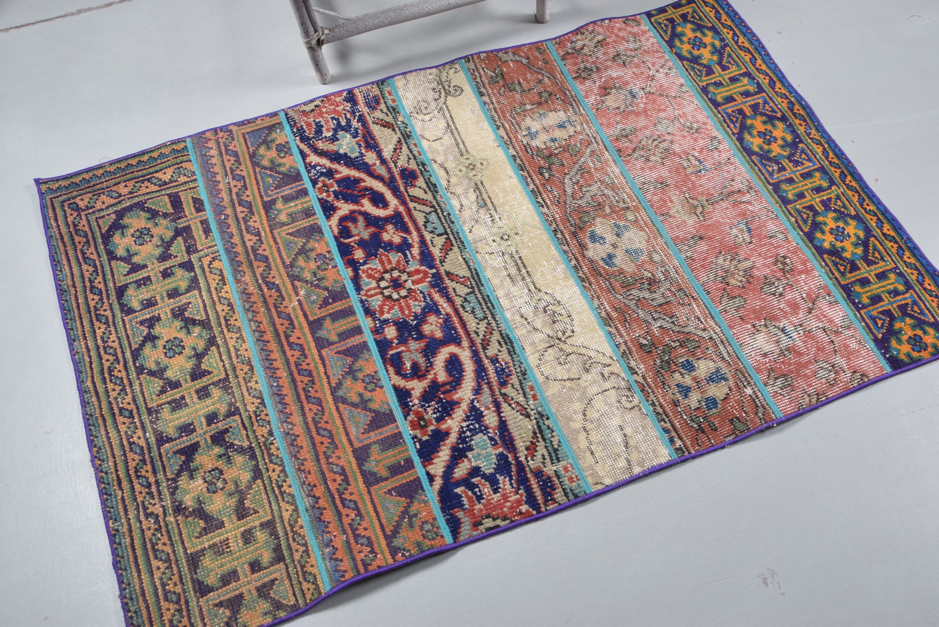 Turkish Rug, Small Carpet, Vintage Rug, Patchwork Carpet, 37x56 Inches Blue Rug, Organic Bath Carpet, Wool Wall Hanging Rugs, 9277 - Etsy Turkish Rug, Small Carpet, Vintage Rug, Patchwork Carpet, 37x56 Inches Blue Rug, Organic Bath Carpet, Wool Wall Hanging Rugs, 9277 - Etsy