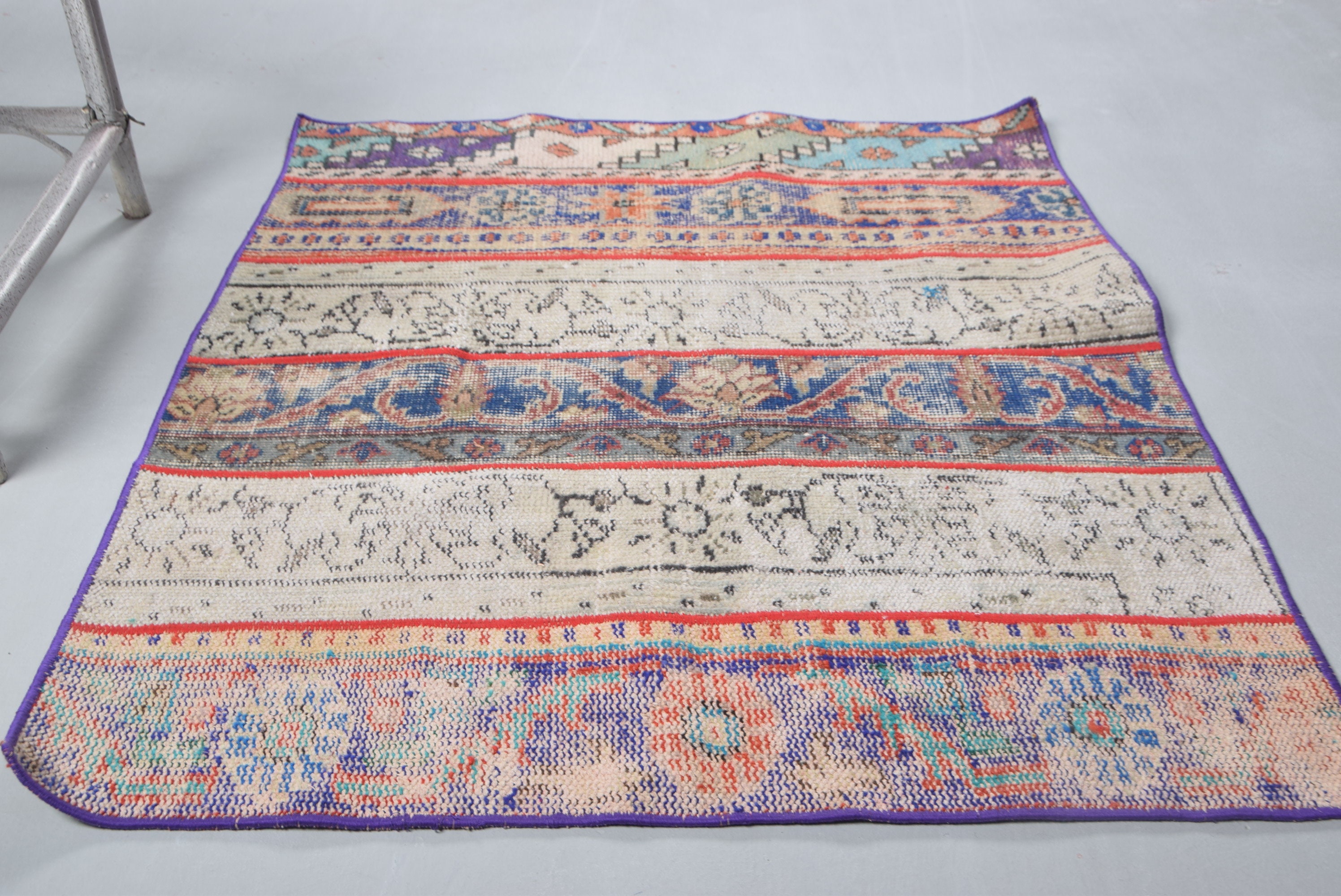 Turkish Rug, Vintage Rug, Small Carpet, Patchwork Decor Rug