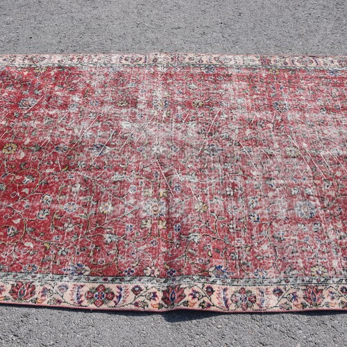 Turkish Rug, 4.7x8.3 feet, Vintage Rug, Oriental Rug, Antique Rug, Oushak Rug, Organic Rug, shops PR-4831