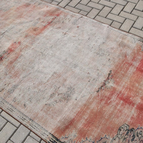 Vintage Rug, Area Carpet, Turkish Rug, Home Decor Rug, 52x94 inches Red Carpet, Decorative Floor Rugs, shops Bedroom Rug, 8597