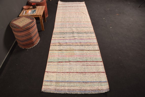 Turkish Kilim, Runner Kilim, Vintage Kilim, Home Decor Kilim, 36x125 inches Purple Kilim, Handmade Kilim, Stair Kilim,  7966