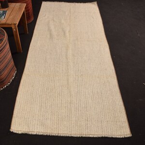 Vintage Kilim, Turkish Kilim, Accent Kilim, Oushak Kilim, 38x93 inches Beige Kilim, Turkey Kilim, Bedroom Kilim,  7927