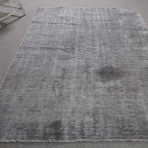 Large Rug, Turkish Rug, Vintage Rug, Antique Rug, Rugs For Living Room, 5.4x8.3 ft Gray Rug, Overdyed Oushak Rug, Large Turkish Rug,  10177