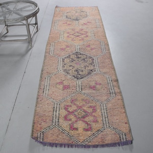 Herki Rug, Antique Rug, Rugs For Living Room, Beige Wool Rugs, Vintage Rug, 2.7x9.2 ft Area Rug, , Turkish Rug, Office Bedroom Rug