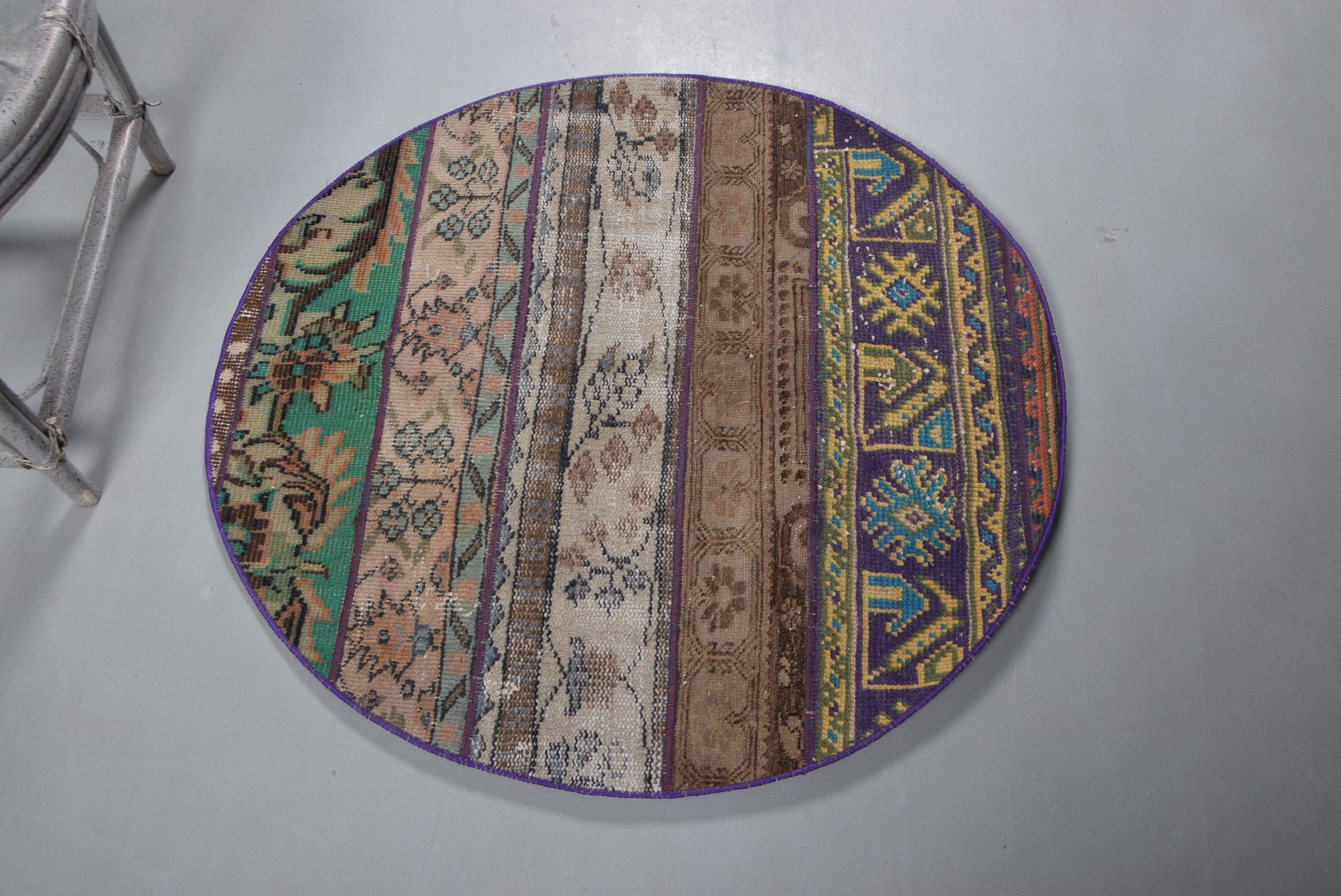 ラウンドラグ、トルコラグ、小さなカーペット、パッチワークラグ