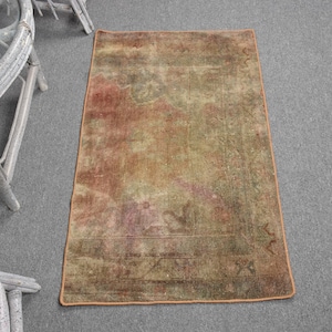 Turkish Rug, 2x3.4 ft Small Rug, Vintage Rug, Antique Rugs, Rugs For Bedroom, Brown Moroccan Rugs, Vintage Decor,  10127