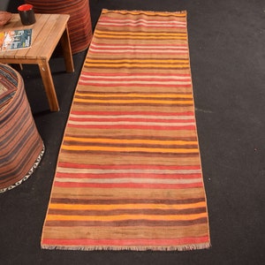 Vintage Kilim, Runner Kilim, Turkish Kilim, Antique Kilim, 29x82 inches Red Kilim, Tribal Kilim, Kitchen Kilim,  7899