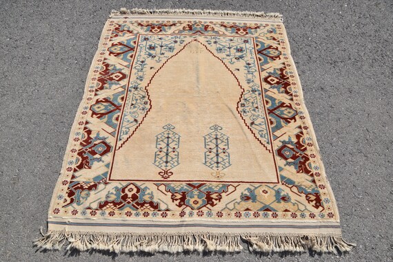 Vintage Rug, Accent Rug, Turkish Rug, Oushak Carpet, 50x62